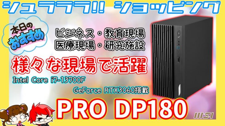 【Core i7-13700F搭載】様々な現場で活用できるビジネス向けPCを通販風に紹介！！【MSI PRO DP180】