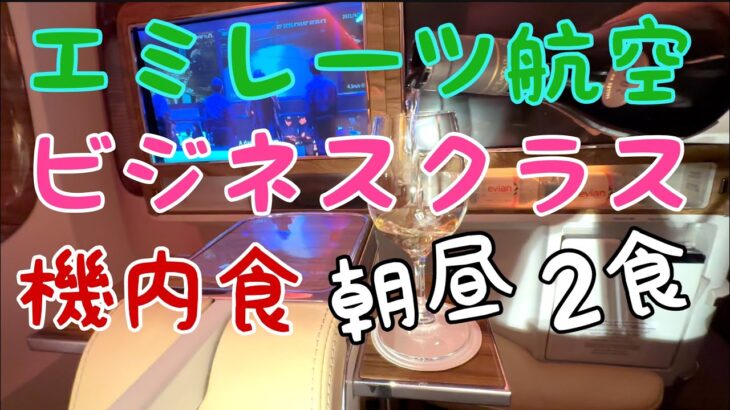 ドバイ～羽田 エミレーツ航空ビジネスクラス機内食 朝 昼ご飯レポート