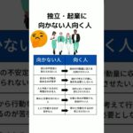 独立・起業に向かない人向く人　#起業　#独立