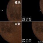 2022年11月8日 皆既月食×天王星食（札幌・東京・大阪・福岡から見た天王星食）