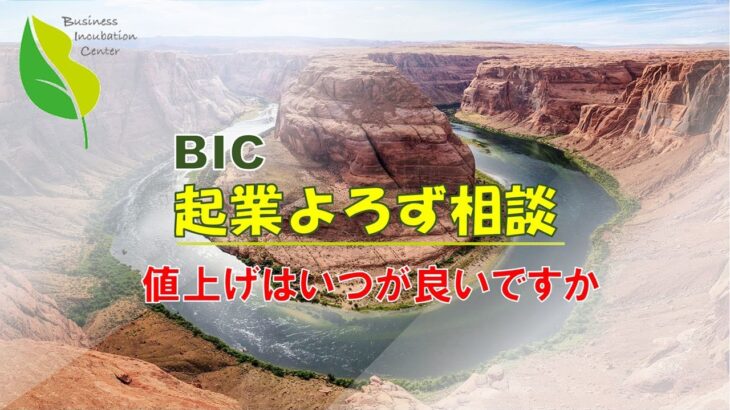 【BIC起業よろず相談】・・・値上げはいつが良いですか