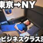 ANAビジネスクラス34歳ひとり旅🇺🇸東京からニューヨークまで13時間の深夜便THE Room【北米#14】2023年10月13日〜14日