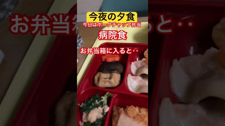 【入院食】今夜はポークチャップ弁当‼️本とYouTubeは野球三昧かな⁉️🥰#入院食 #shorts 11/12