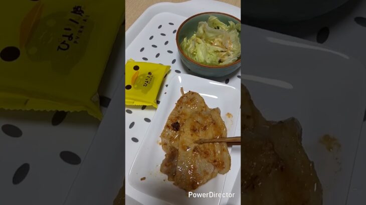 独身40代の食生活６月13日 豚肉の味噌焼き　ひよりん堂　レタス
